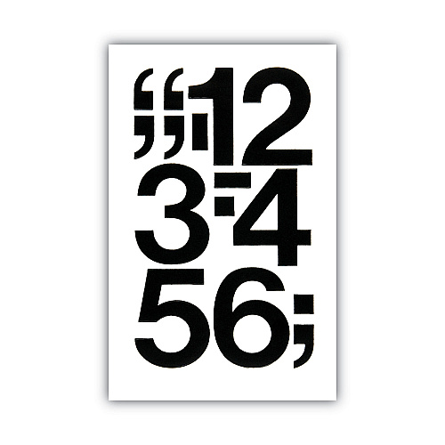 Chartpak Press-On Vinyl Numbers, Self Adhesive, Black, 3"h, 10/Pack (01170)