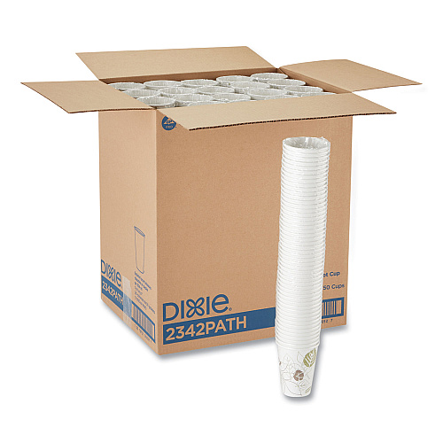 Dixie Pathways Paper Hot Cups, 12 oz, 50 Sleeve, 20 Sleeves/Carton (2342PATH)