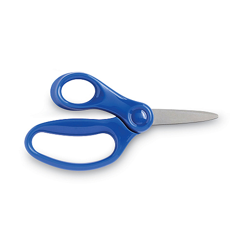 Fiskars Kids Scissors, Pointed Tip, 5" Long, 1.75" Cut Length, Straight Handle, Randomly Assorted Handle Color 1.75" Cutting Length - 5" Overall Length - Straight - Stainless Steel Safety Edge Blade - Pointed Tip - Red, Blue, Turquoise, Green (1943001063)