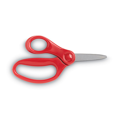 Fiskars Kids Scissors, Pointed Tip, 5" Long, 1.75" Cut Length, Straight Handle, Randomly Assorted Handle Color 1.75" Cutting Length - 5" Overall Length - Straight - Stainless Steel Safety Edge Blade - Pointed Tip - Red, Blue, Turquoise, Green (1943001063)