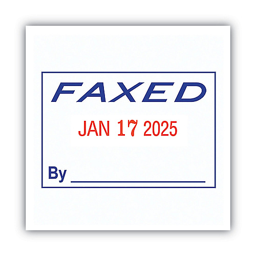 2000 PLUS Model S 360 Two-Color Message Dater, 1.75 x 1, "Faxed," Self-Inking, Blue/Red (011032)