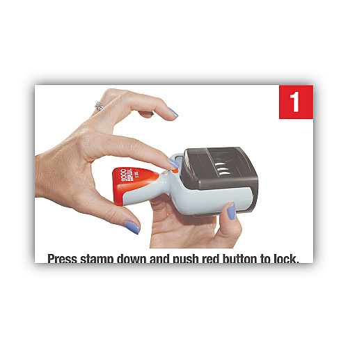 2000 PLUS Model S 360 Two-Color Message Dater, 1.75 x 1, "Received", Self-Inking, Blue/Red (011034)