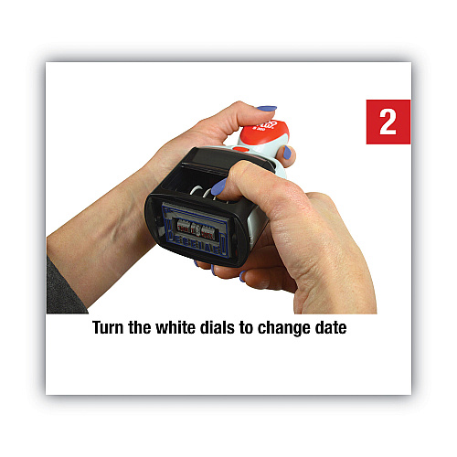 2000 PLUS Model S 360 Two-Color Message Dater, 1.75 x 1, "Received", Self-Inking, Blue/Red (011034)