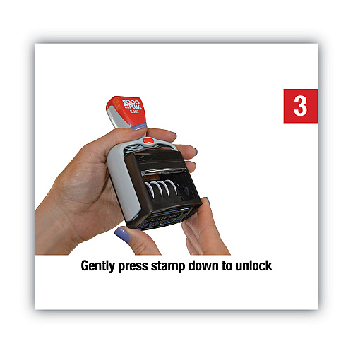 2000 PLUS Model S 360 Two-Color Message Dater, 1.75 x 1, "Received", Self-Inking, Blue/Red (011034)