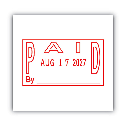 2000 PLUS ES Dater, PAID + Date, 1 x 1.81, Red (011093)