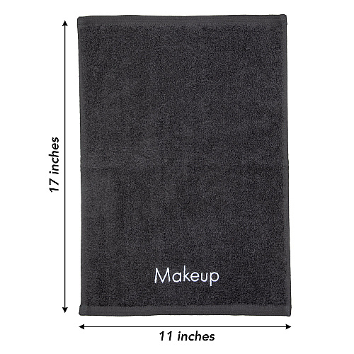 Cotton Makeup Fingertip Towel 11x17 Black - Case Of 144 (MAKEUP-11X17-CS)