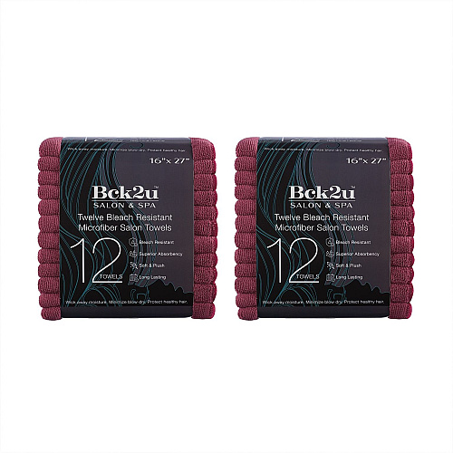Terry Microfiber Salon Towel 16x27 Burgundy - Case Of 144 (M915109BU-CS)