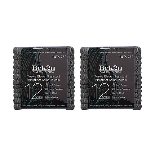 Terry Microfiber Salon Towel 16x27 Grey - Pack Of 24 (M915109GY)