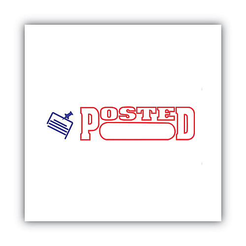 ACCUSTAMP Pre-Inked Shutter Stamp, Red/Blue, POSTED, 1.63 x 0.5 (035521)