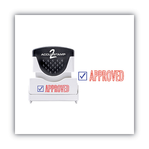 ACCUSTAMP Pre-Inked Shutter Stamp, Red/Blue, APPROVED, 1.63 x 0.5 (035525)