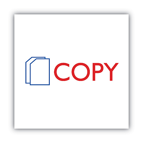 ACCUSTAMP Pre-Inked Shutter Stamp, Red/Blue, COPY, 1.63 x 0.5 (035532)