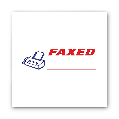 ACCUSTAMP Pre-Inked Shutter Stamp, Red/Blue, FAXED, 1.63 x 0.5 (035533)