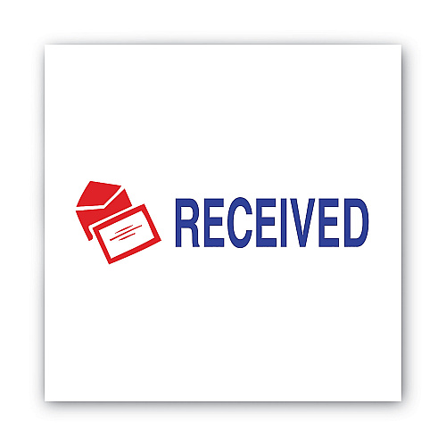 ACCUSTAMP Pre-Inked Shutter Stamp, Red/Blue, RECEIVED, 1.63 x 0.5 (035537)
