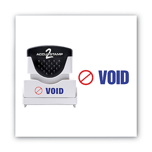 ACCUSTAMP Pre-Inked Shutter Stamp, Red/Blue, VOID, 1.63 x 0.5 (035539)