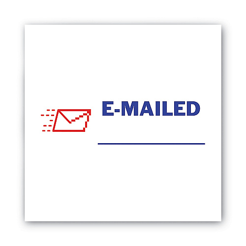 ACCUSTAMP Pre-Inked Shutter Stamp, Red/Blue, EMAILED, 1.63 x 0.5 (035541)