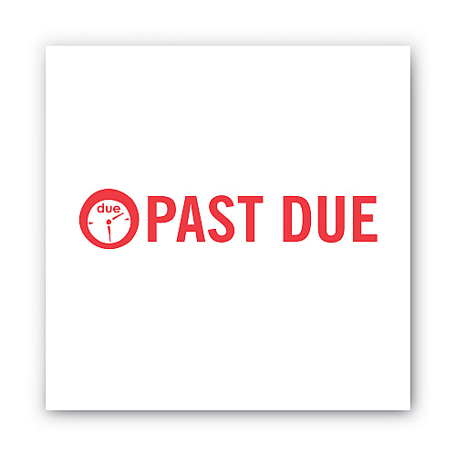ACCUSTAMP Pre-Inked Shutter Stamp, Red, PAST DUE, 1.63 x 0.5 (035571)