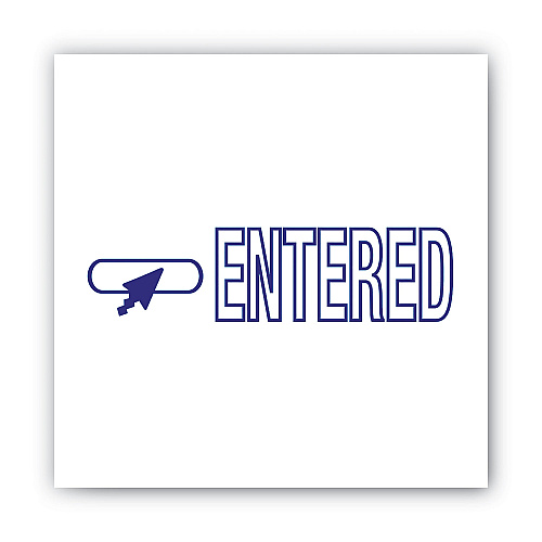ACCUSTAMP Pre-Inked Shutter Stamp, Blue, ENTERED, 1.63 x 0.5 (035573)
