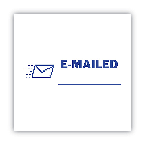 ACCUSTAMP Pre-Inked Shutter Stamp, Blue, EMAILED, 1.63 x 0.5 (035577)