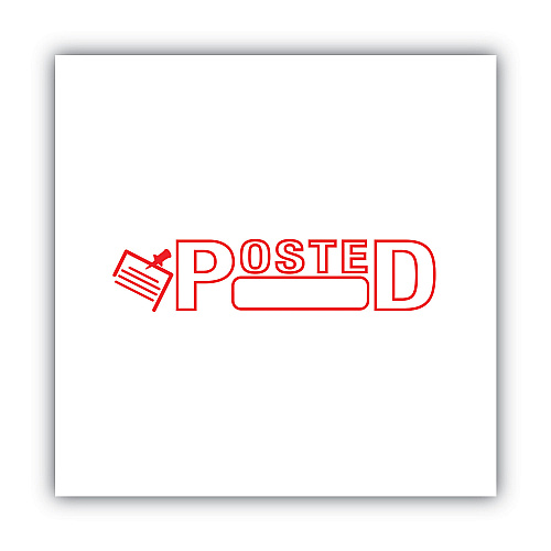 ACCUSTAMP Pre-Inked Shutter Stamp, Red, POSTED, 1.63 x 0.5 (035580)