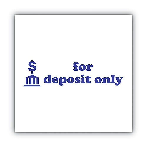 ACCUSTAMP Pre-Inked Shutter Stamp, Blue, FOR DEPOSIT ONLY, 1.63 x 0.5 (035601)