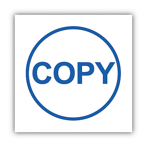 ACCUSTAMP Pre-Inked Round Stamp, COPY, 0.63" dia, Blue (035653)