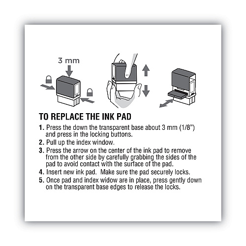 Replacement Ink Pad for 2000PLUS 1SI20PGL, 1.63" x 0.25", Black (065465)