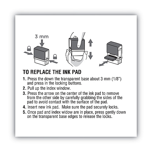 Replacement Ink Pad for 2000PLUS 1SI30PGL, 1.94" x 0.25", Red (065470)