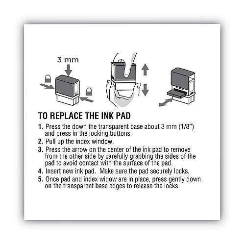 Replacement Ink Pad for 2000PLUS 1SI40PGL and 1SI40P, 2.38" x 0.25", Black (065471)