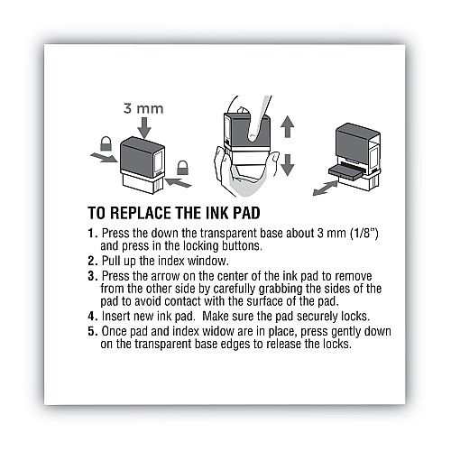 Replacement Ink Pad for 2000PLUS 1SI60P, 3.13" x 0.25", Blue (065474)