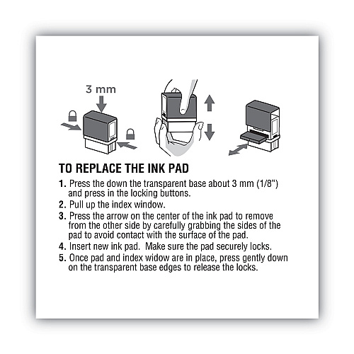 Replacement Ink Pad for 2000PLUS 1SI15P, 3" x 0.25", Black (065487)