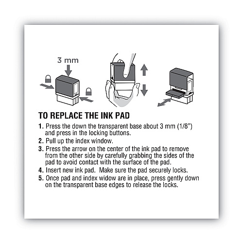 Replacement Ink Pad for 2000PLUS 1SI15P, 3" x 0.25", Red (065488)