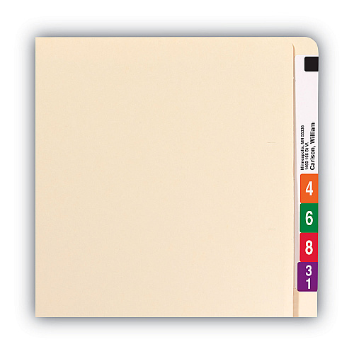 Smead Extended End Tab Manila Folders, Straight Tabs, Letter Size, 0.75" Expansion, Manila, 100/Box (24250)