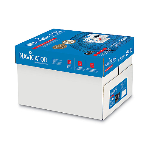 Navigator Premium Multipurpose Copy Paper, 97 Bright, 24 lb Bond Weight, 8.5 x 11, White, 500 Sheets/Ream, 10 Reams/Carton (NMP1124)