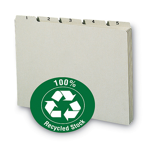 Smead 100% Recycled Daily Top Tab File Guide Set, 1/5-Cut Top Tab, 1 to 31, 8.5 x 11, Green, 31/Set (50369)