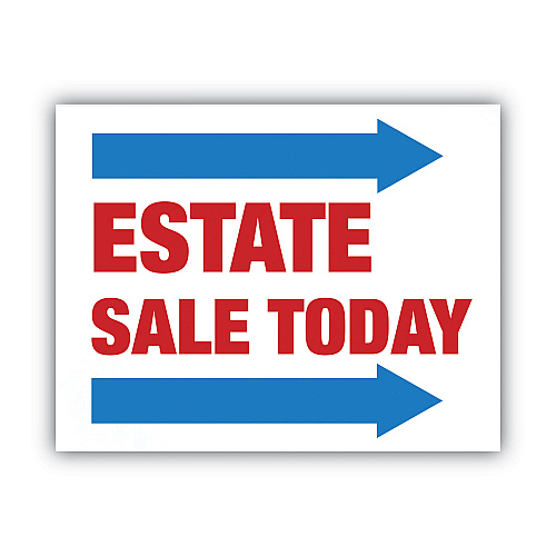 COSCO Stake Sign, Blank White, Includes Directional Arrows,  15 x 19 (098055)
