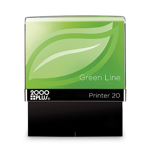 2000 PLUS Green Line Message Stamp, Entered, 1.5 x 0.56, Red (098368)