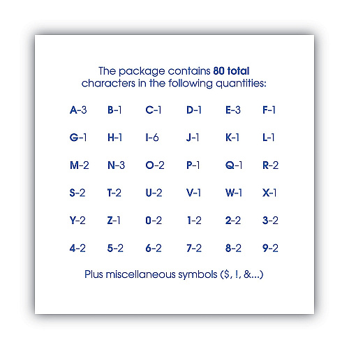 COSCO Letters, Numbers and Symbols, Self Adhesive, Black, 3"h, 64 Characters (098132)