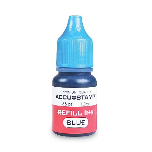 COSCO ACCU-STAMP Gel Ink Refill, 0.35 oz Bottle, Blue (090682)