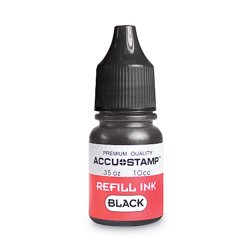 COSCO ACCU-STAMP Gel Ink Refill, 0.35 oz Bottle, Black (090684)