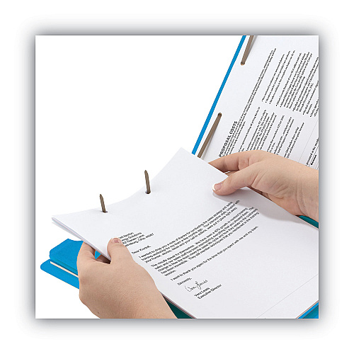 Smead Colored End Tab Classification Folders with Dividers, 2" Expansion, 2 Dividers, 6 Fasteners, Letter Size, Blue, 10/Box (26836)