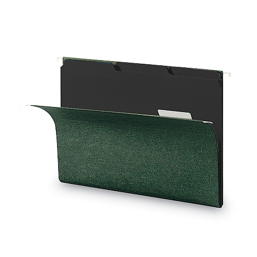 Smead Interior File Folders, 1/3-Cut Tabs: Assorted, Letter Size, 0.75" Expansion, Black/Gray, 100/Box (10243)
