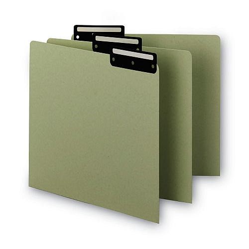 Smead Recycled Blank Top Tab File Guides, 1/3-Cut Top Tab, Blank, 8.5 x 11, Green, 50/Box (50534)