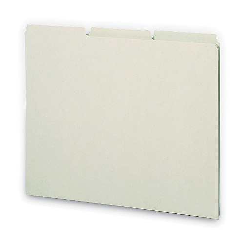 Smead Recycled Blank Top Tab File Guides, 1/3-Cut Top Tab, Blank, 8.5 x 11, Green, 100/Box (50334)
