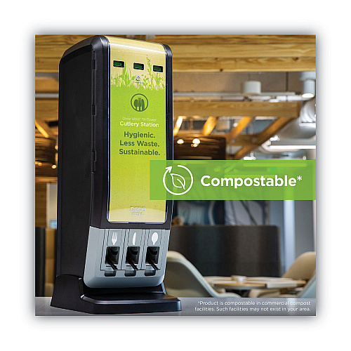 Dixie SmartStock Tri-Tower Dispensing System Cutlery, Teaspoons, Natural, 40/Pack, 24 Packs/Carton (DUSSCT7)