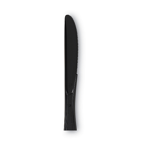 Dixie Individually Wrapped Heavyweight Knives, Polystyrene, Black, 1,000/Carton (KH53C7)