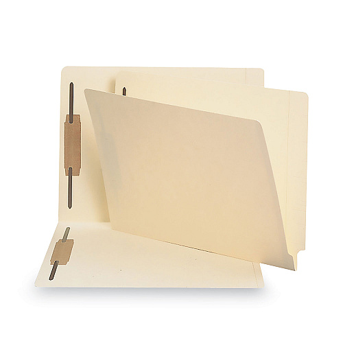Smead Recycled Manila End Tab Fastener Folders, 0.75" Expansion, 2 Fasteners, Legal Size, Manila Exterior, 50/Box (37160)