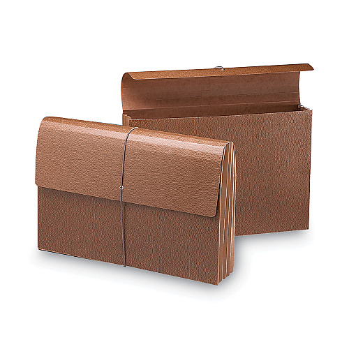 Smead Classic Expanding Wallets with Tear-Resistant Gussets, 3.5" Expansion, 1 Section, Elastic Cord Closure, Legal Size, Redrope (71456)