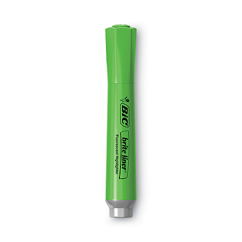 BIC Brite Liner Tank-Style Highlighter, Assorted Ink Colors, Chisel Tip, Assorted Barrel Colors, 4/Set (BLMGP41ASST)