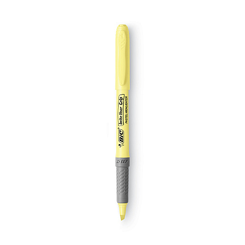 BIC Brite Liner Grip Pocket Highlighter, Assorted Ink Colors, Chisel Tip, Assorted Barrel Colors, 6/Pack (GBLDP61AST)