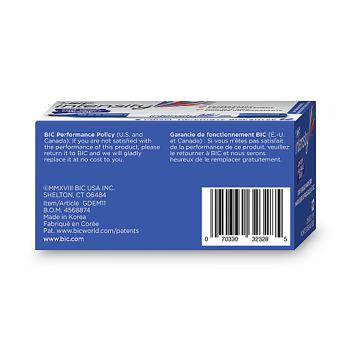 BIC Intensity Low Odor Chisel Tip Dry Erase Marker, Broad Chisel Tip, Blue, Dozen (GDEM11BE)